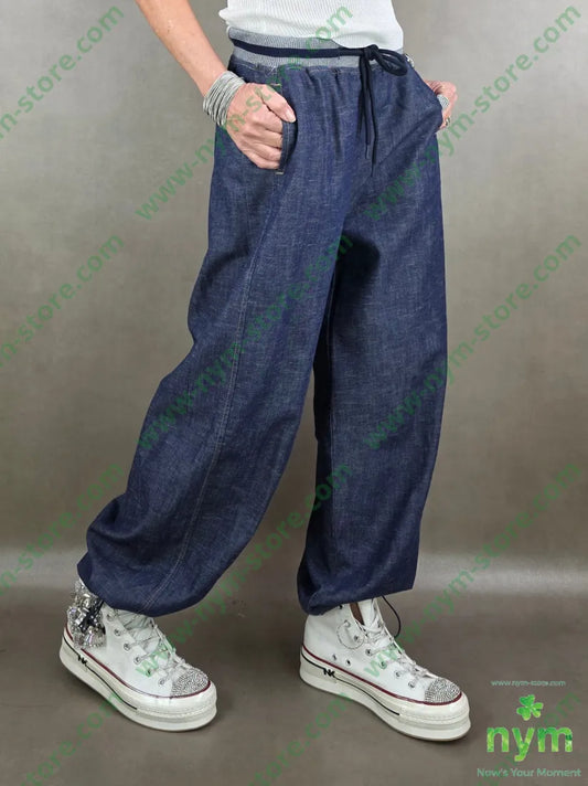 jeans coulisse fondo regolabile 76co20pl4eli S / DENIM / PE26 PANTALONE