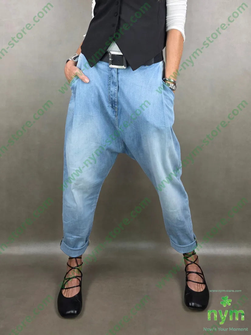 jeans due pinces cavallo basso 100co PANTALONE