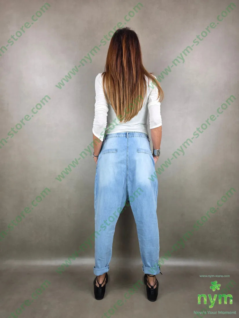 jeans due pinces cavallo basso 100co PANTALONE