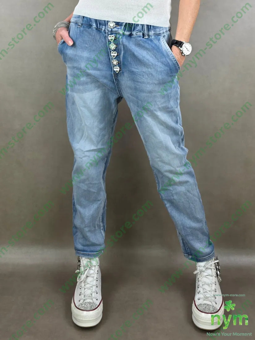 jeans felpa bottoni madre perla 95co5ea S / DENIM / PE26 PANTALONE