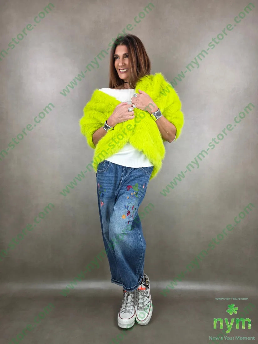 jeans foglie ricami 100co U / DENIM / PE25 PANTALONE