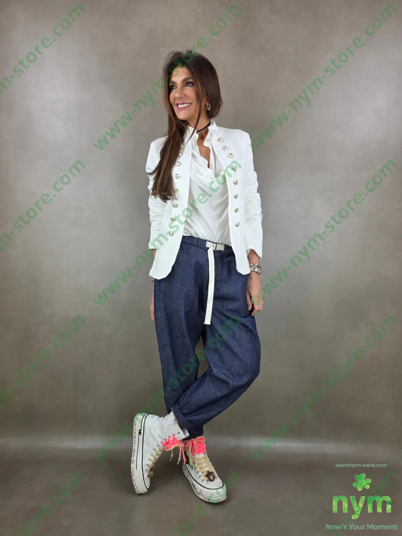 jeans inserto fettuccia 76co20pl4li - PANTALONE