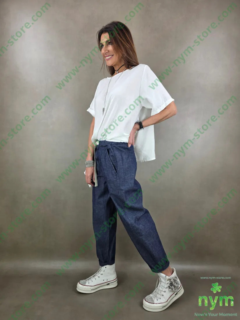 jeans inserto fettuccia 76co20pl4li PANTALONE