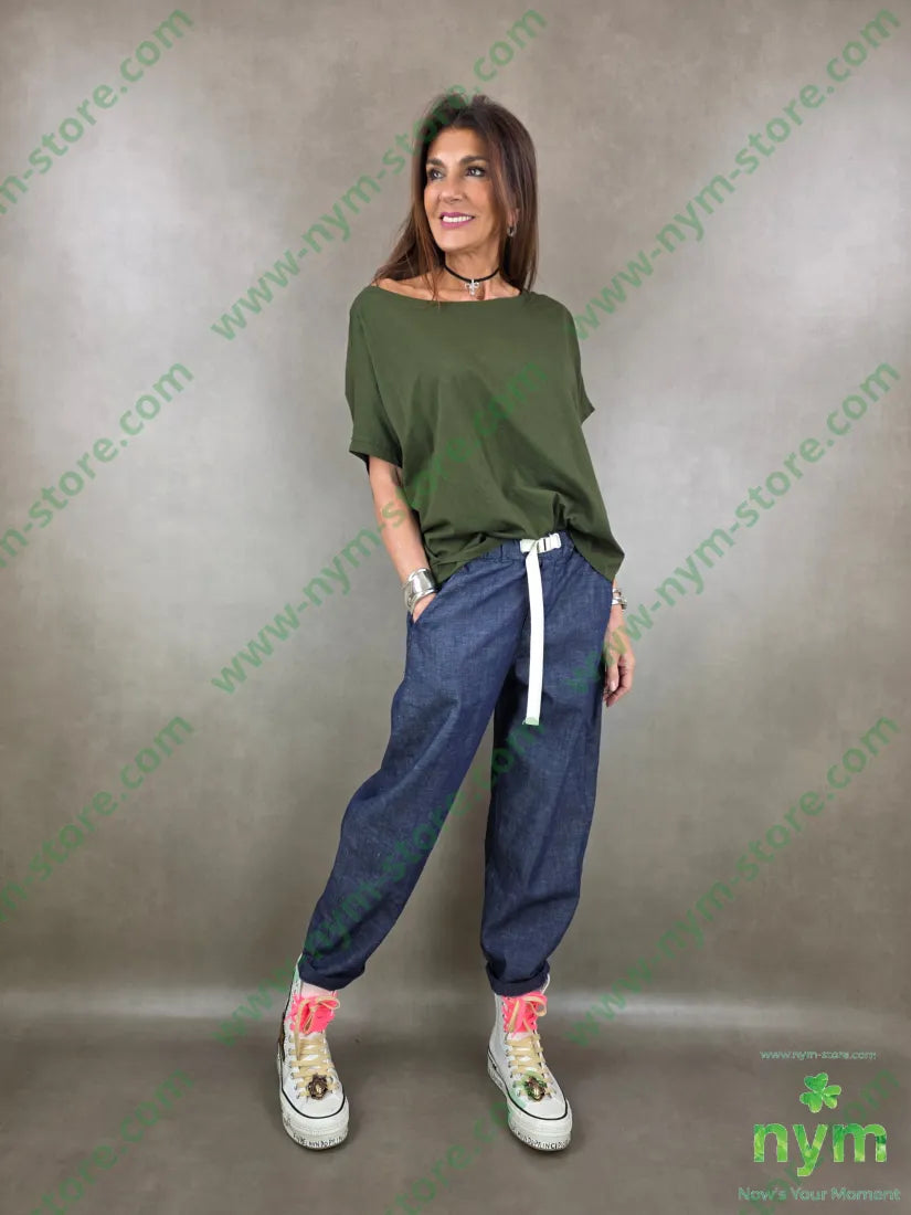 jeans inserto fettuccia 76co20pl4li - PANTALONE