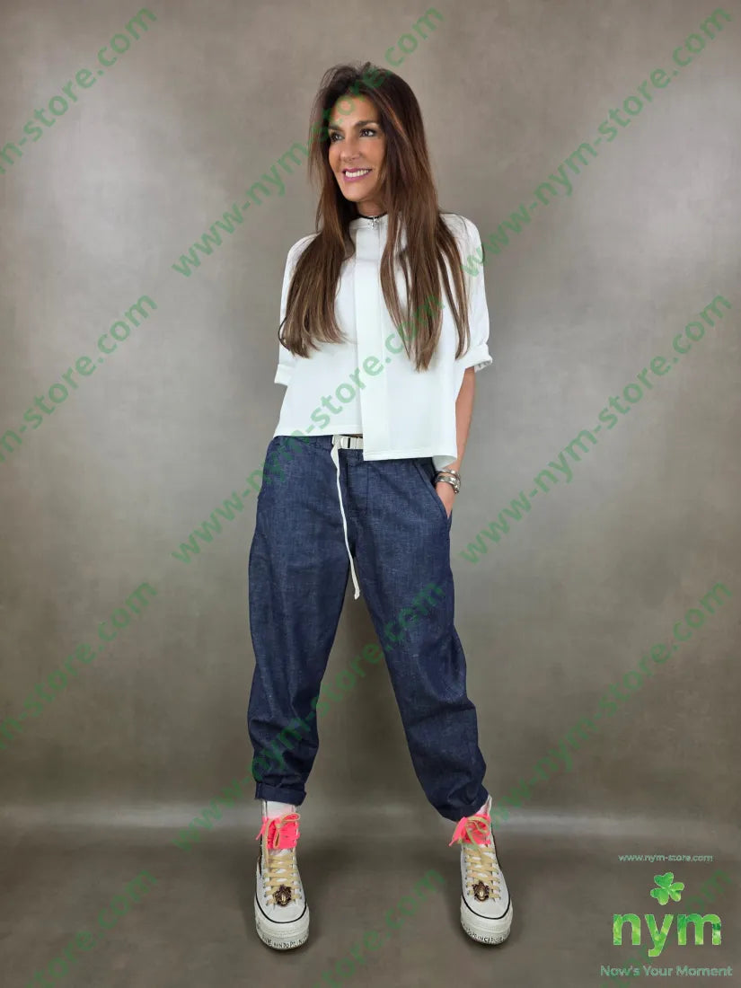 jeans inserto fettuccia 76co20pl4li - PANTALONE