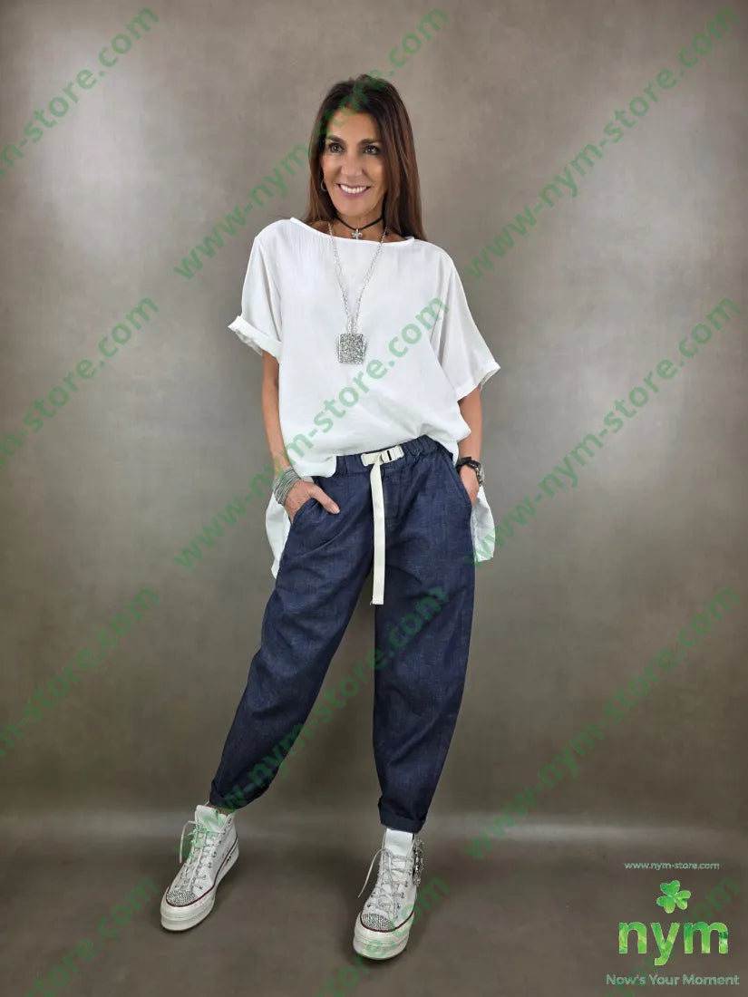 jeans inserto fettuccia 76co20pl4li PANTALONE