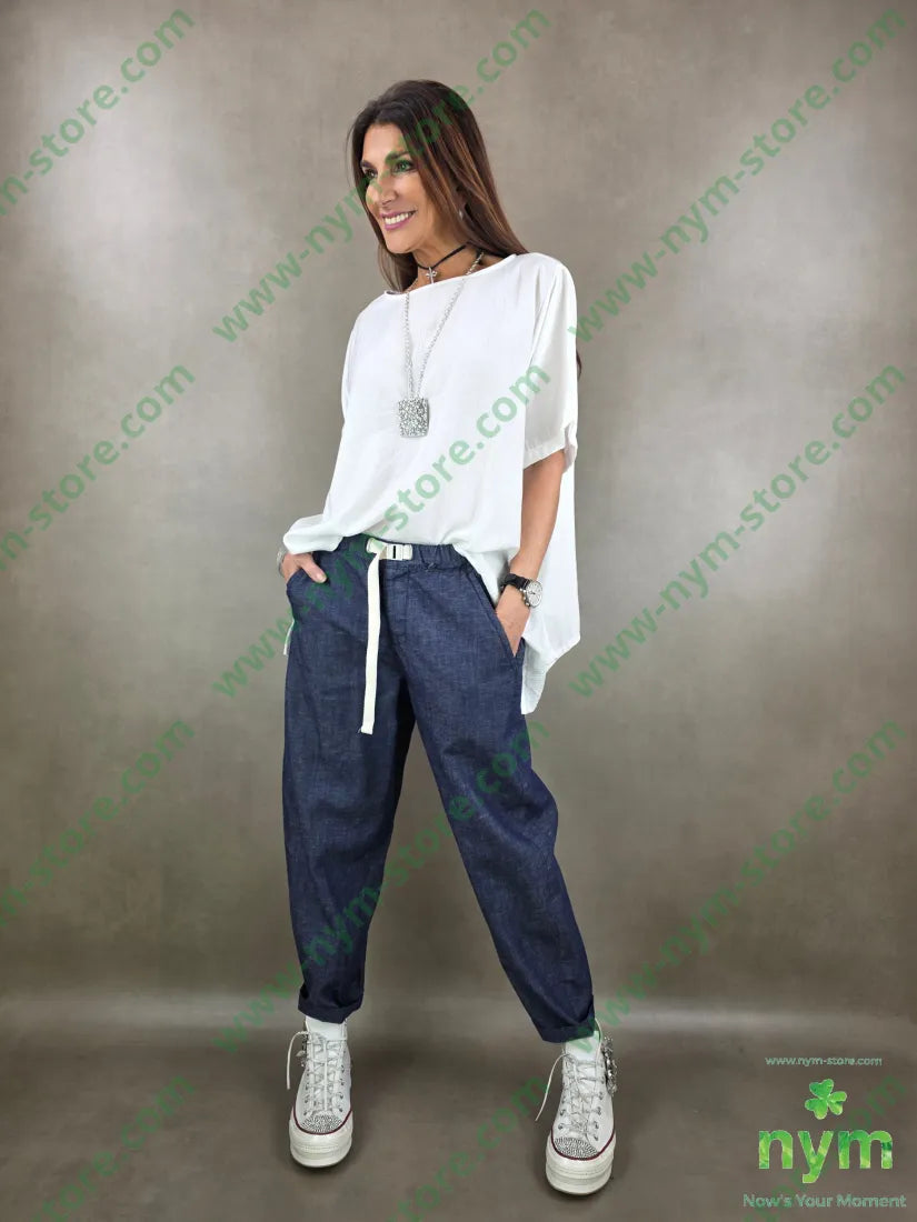 jeans inserto fettuccia 76co20pl4li PANTALONE