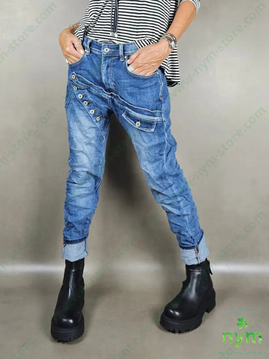 jeans low crotch bottoni 98co2e PANTALONE