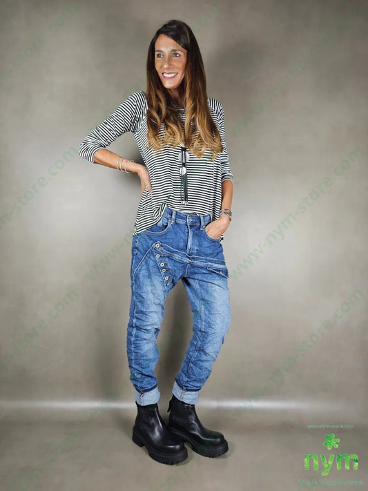 jeans low crotch bottoni 98co2e PANTALONE