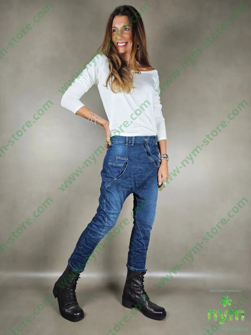 jeans low crotch zip 76co22pl2ea PANTALONE