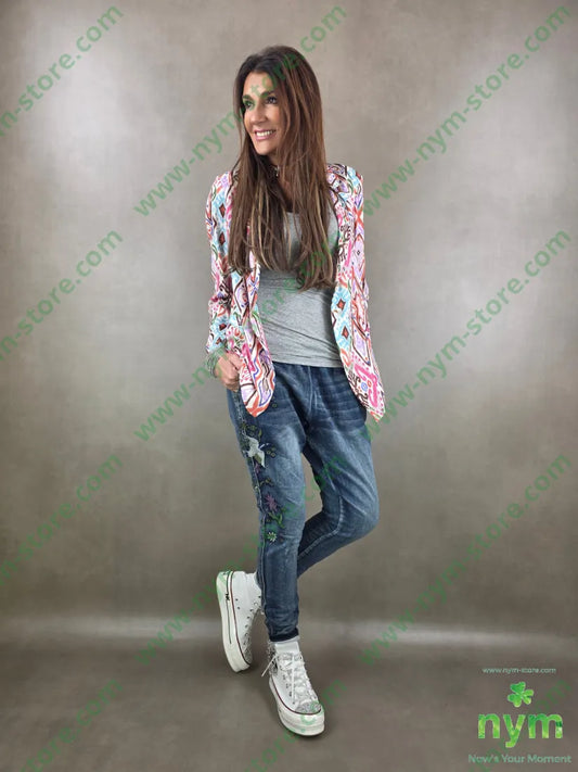 jeans ricamato lato 83co18pl7ea PANTALONE