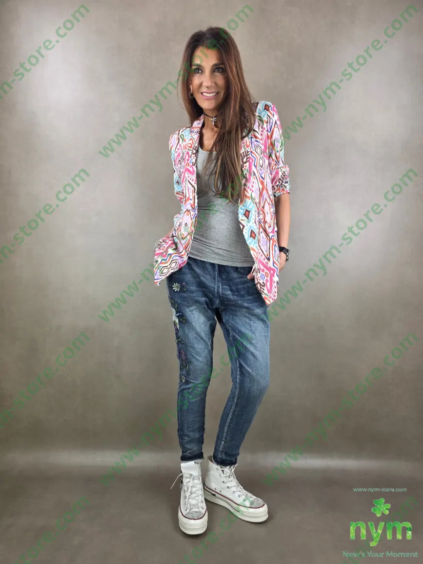 jeans ricamato lato 83co18pl7ea PANTALONE