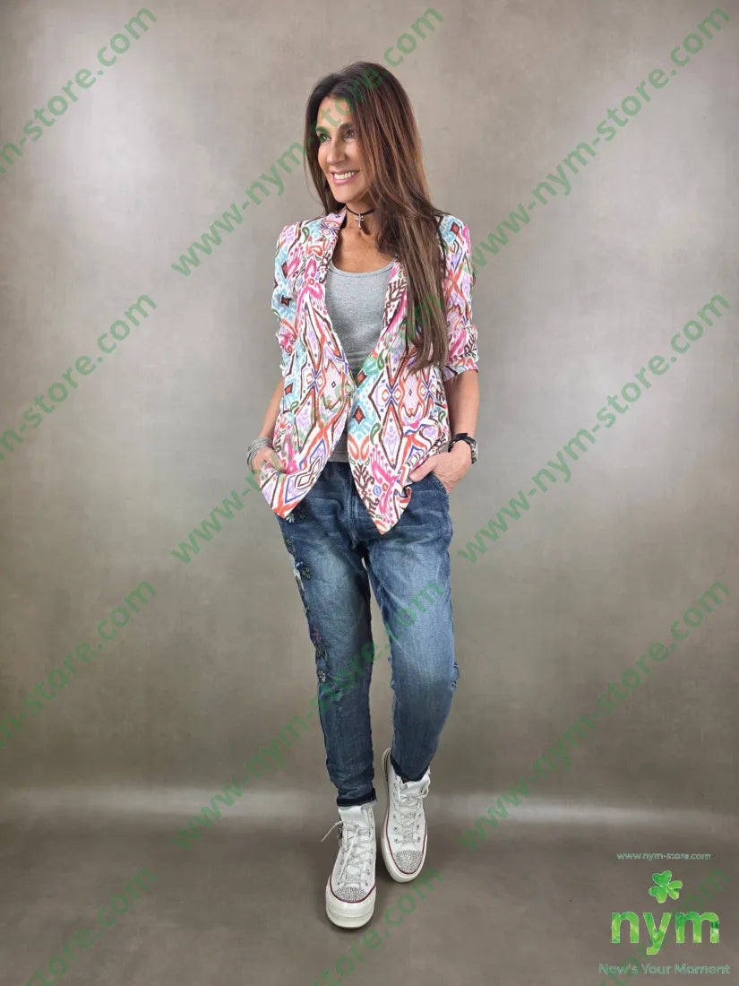 jeans ricamato lato 83co18pl7ea PANTALONE