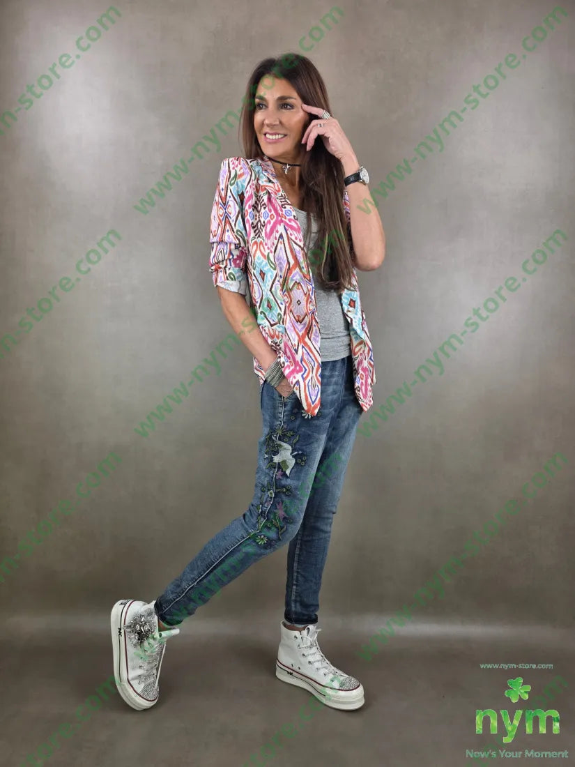 jeans ricamato lato 83co18pl7ea PANTALONE