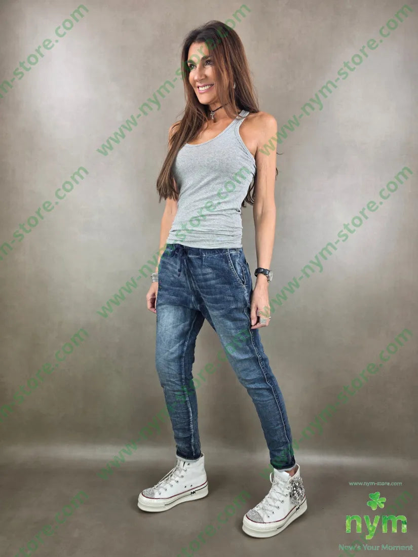 jeans ricamato lato 83co18pl7ea PANTALONE