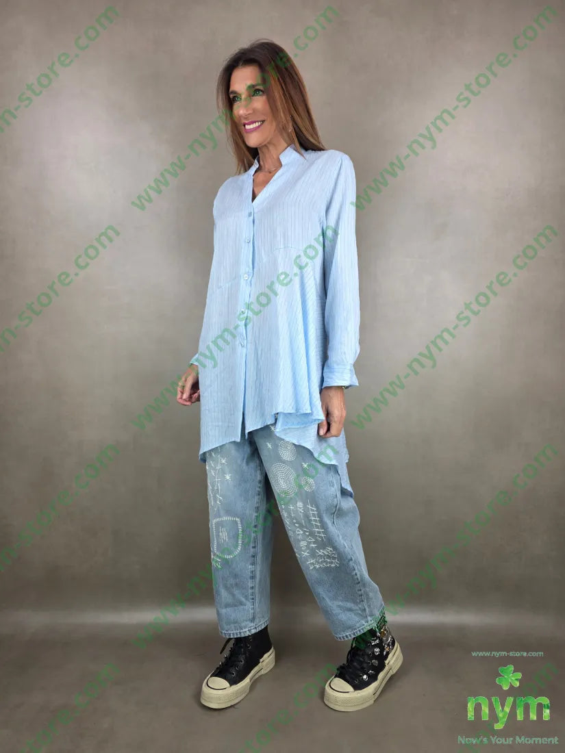 jeans ricami afro 100co U / DENIM / PE26 PANTALONE