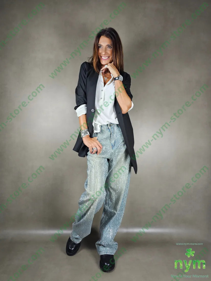 jeans strass 100co PANTALONE