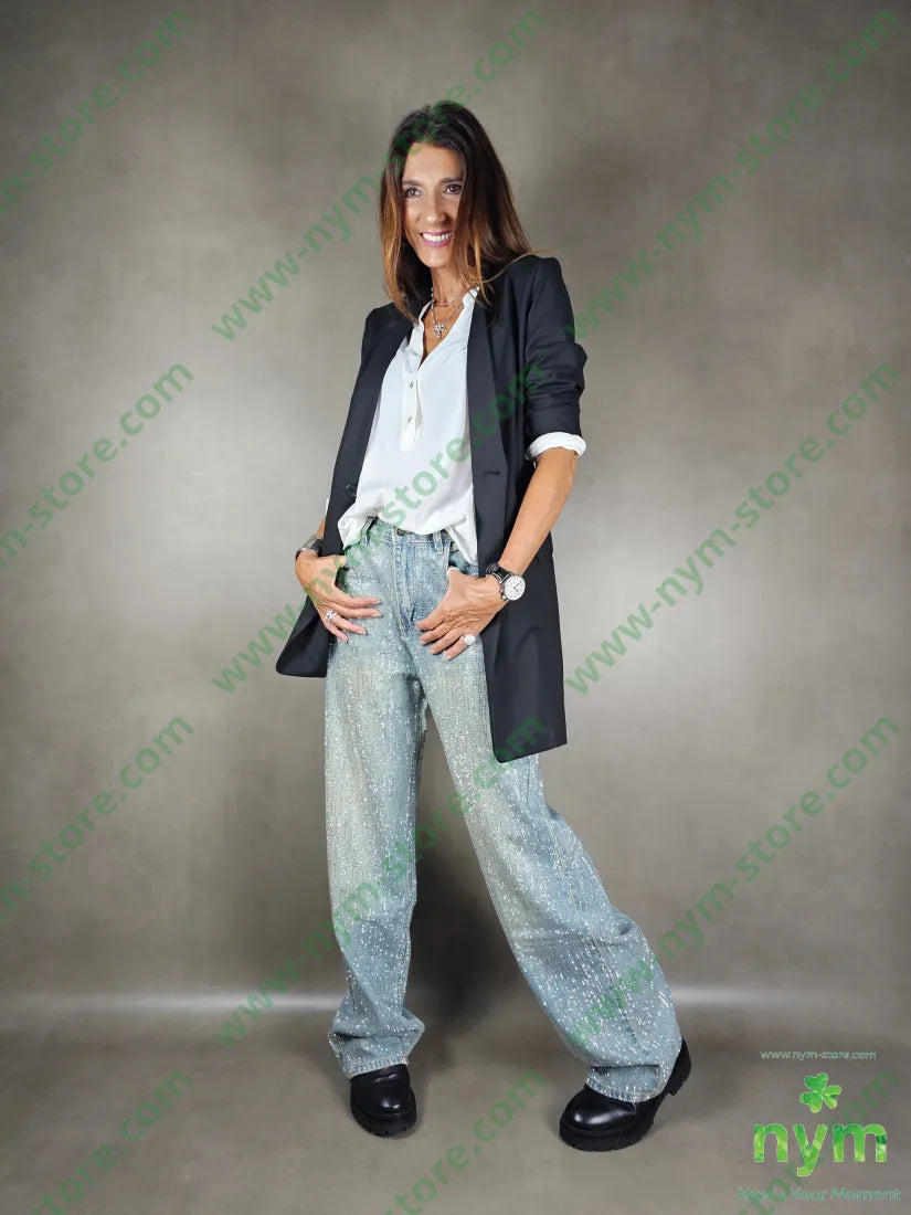 jeans strass 100co PANTALONE