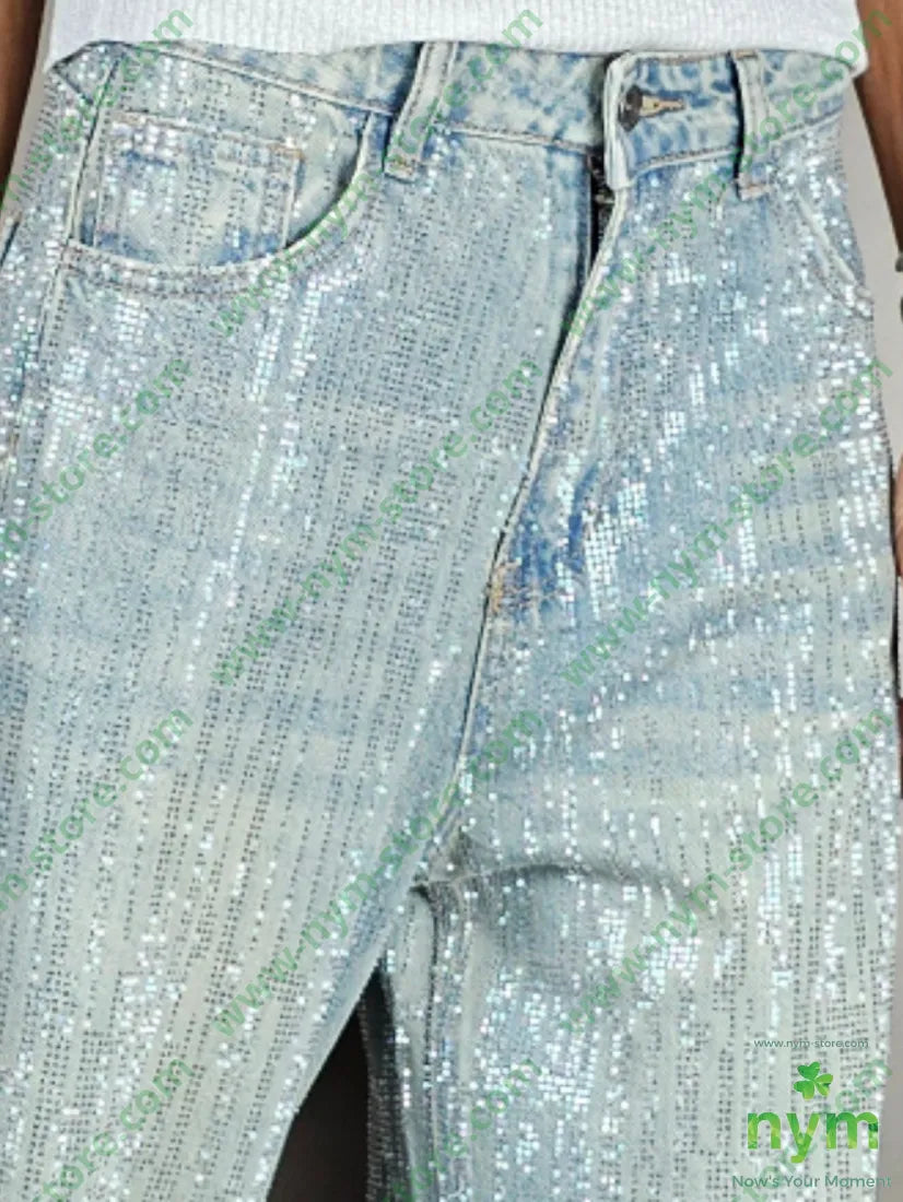jeans strass 100co PANTALONE
