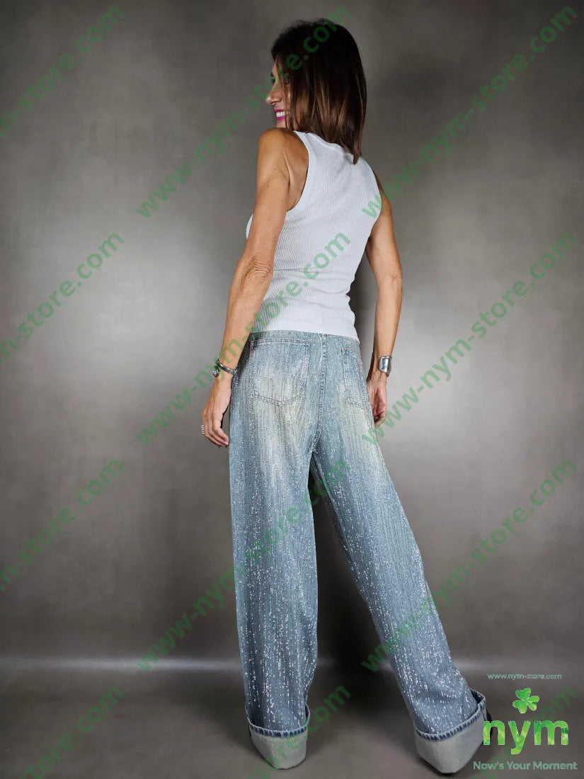 jeans strass 100co PANTALONE