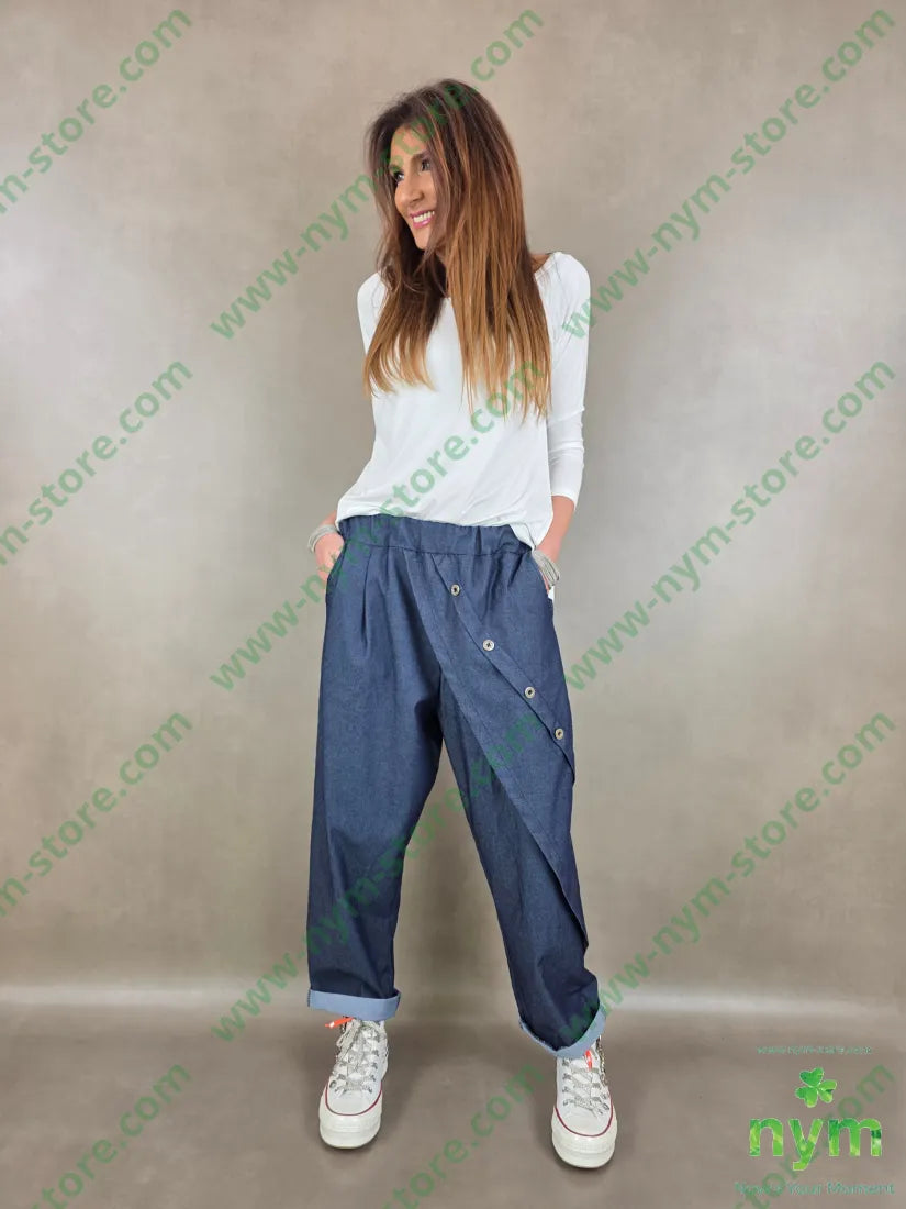 jeans superelasticizzato con bottoni metallo 75co23pl2ea U / DENIM / PE26 PANTALONE