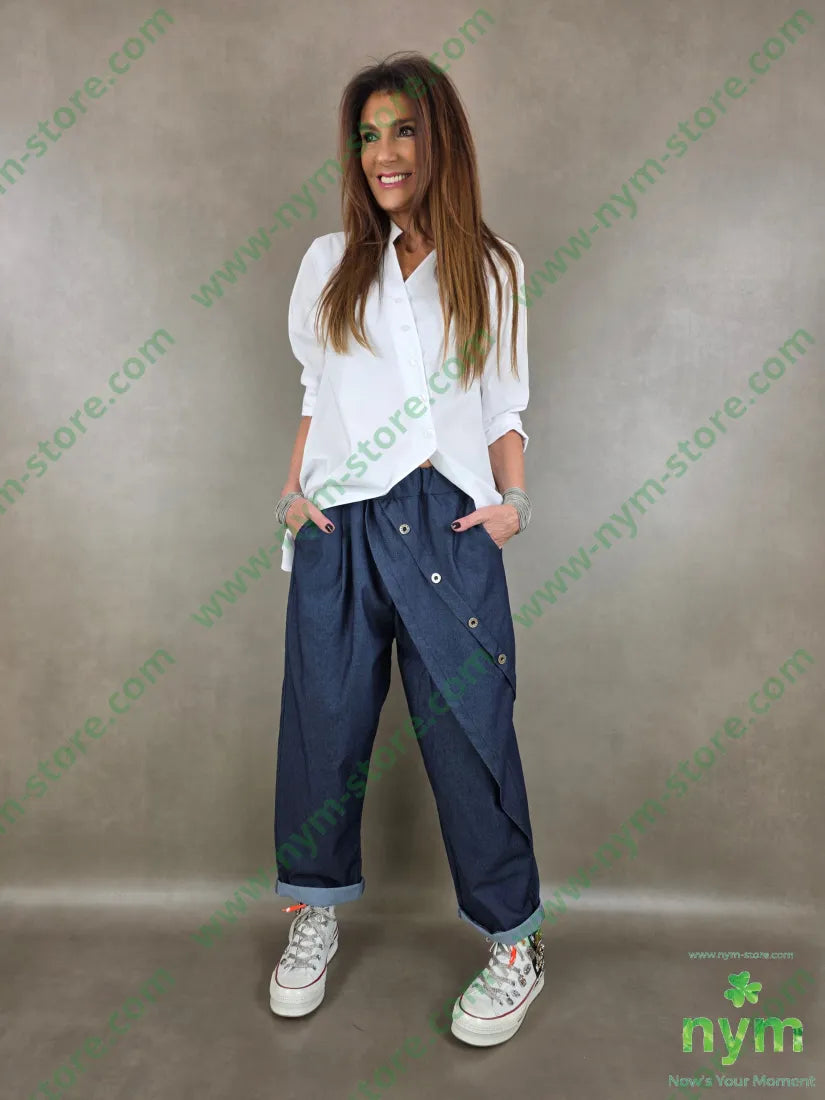 jeans superelasticizzato con bottoni metallo 75co23pl2ea U / DENIM / PE26 PANTALONE