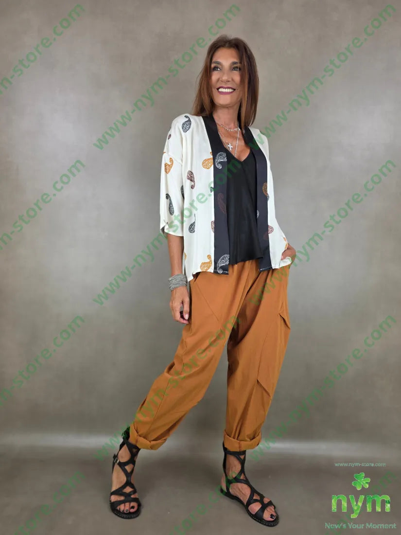 kimono corto fantasia 100vi - U / PANNA / PE26 - CARDIGAN
