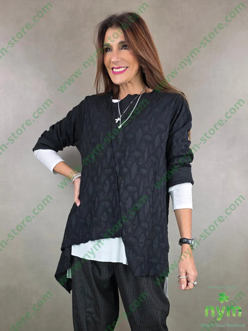 maglia 3d taglio vivo asimmetrica 53pl16co1ea U / NERO / AI25 MAGLIA