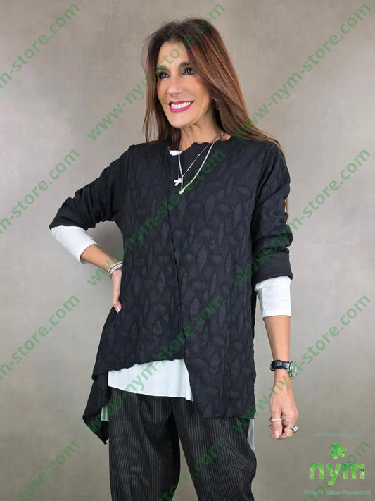 maglia 3d taglio vivo asimmetrica 53pl16co1ea U / NERO / AI25 MAGLIA