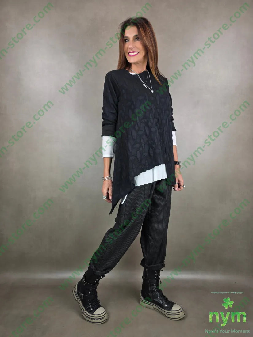 maglia 3d taglio vivo asimmetrica 53pl16co1ea U / NERO / AI25 MAGLIA