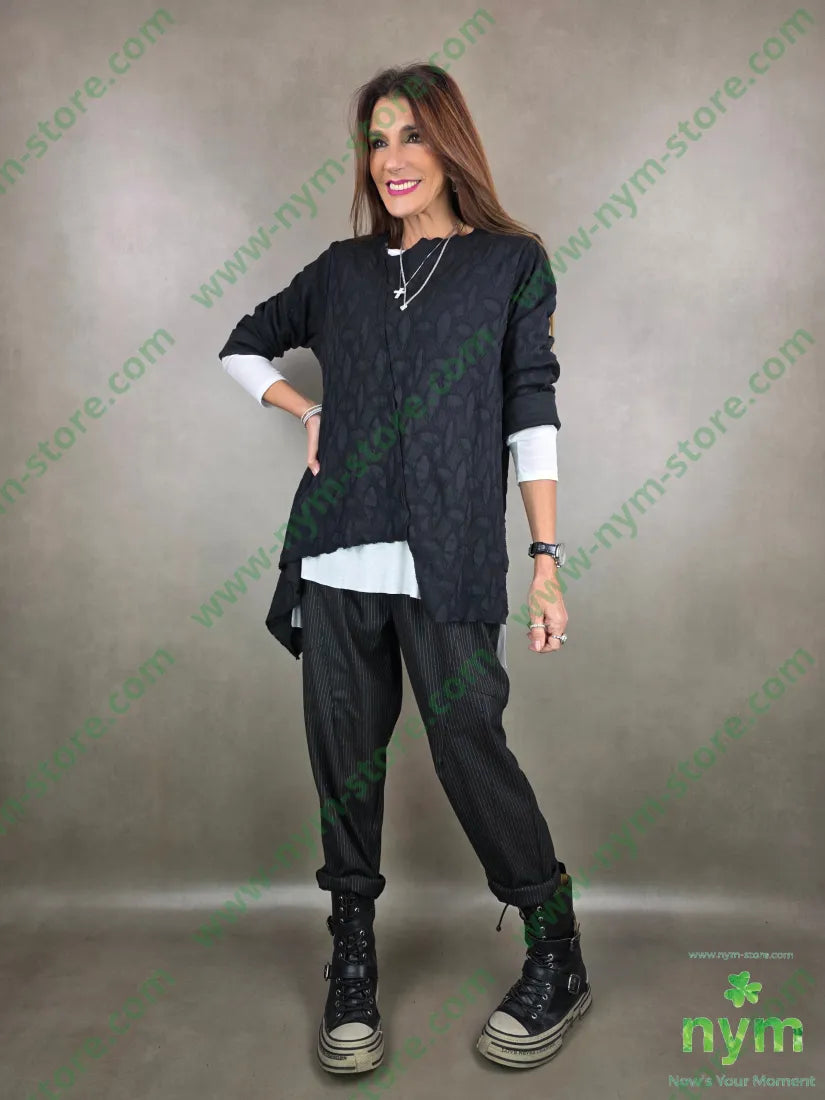 maglia 3d taglio vivo asimmetrica 53pl16co1ea U / NERO / AI25 MAGLIA