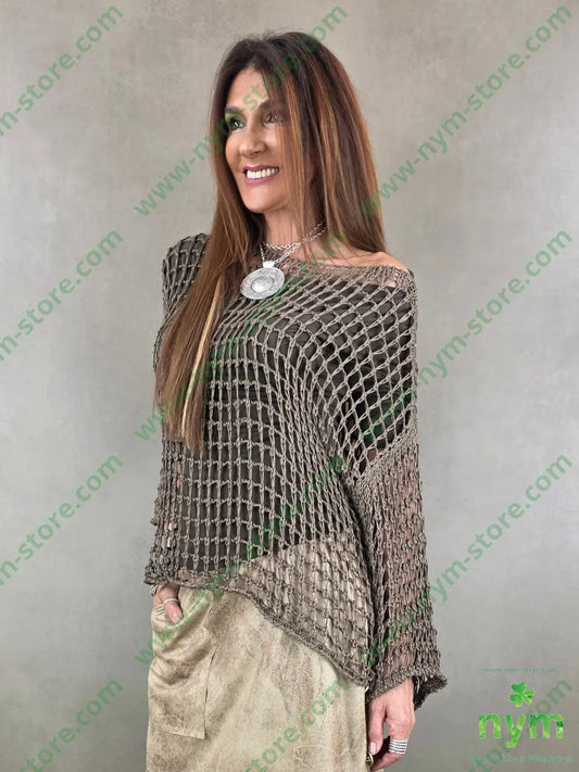 maglia a rete quadrottina 100ac - U / MARRONE / PE26 - MAGLIA