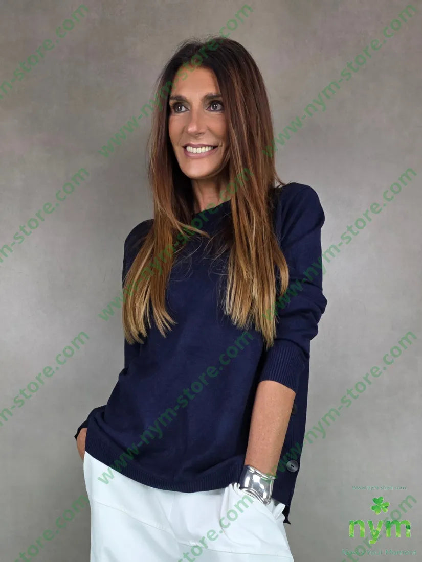 maglia abbottonata lateralmente 50vi30pa20pl U / BLU / AI25 MAGLIA