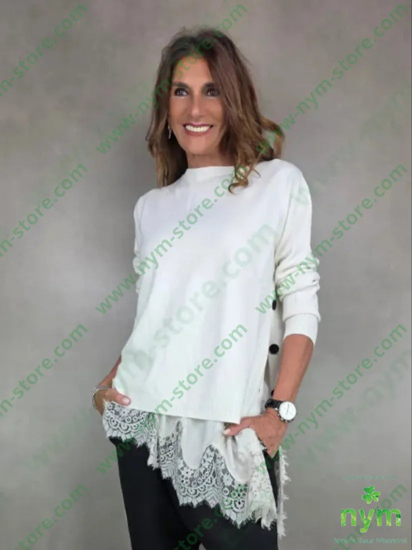 maglia abbottonata lateralmente 50vi30pa20pl MAGLIA