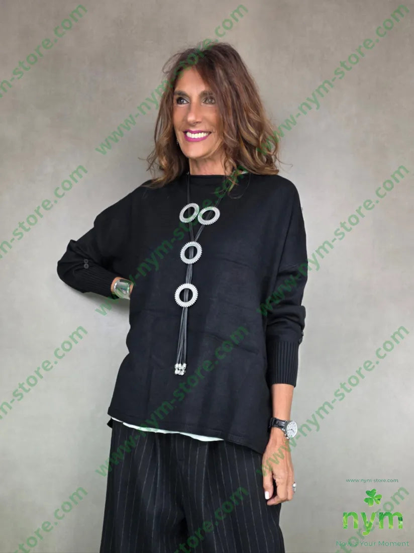 maglia ampia bottoni polso 50vi30pa20pl MAGLIA