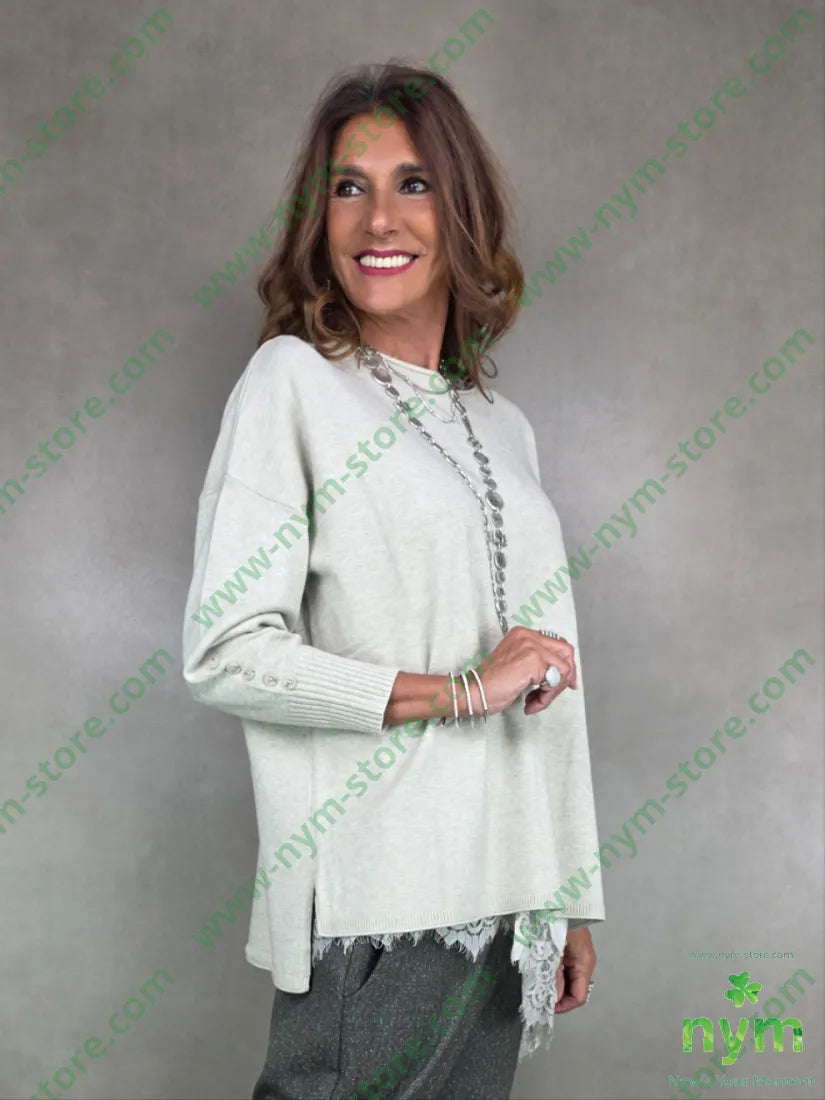 maglia ampia bottoni polso 50vi30pa20pl MAGLIA