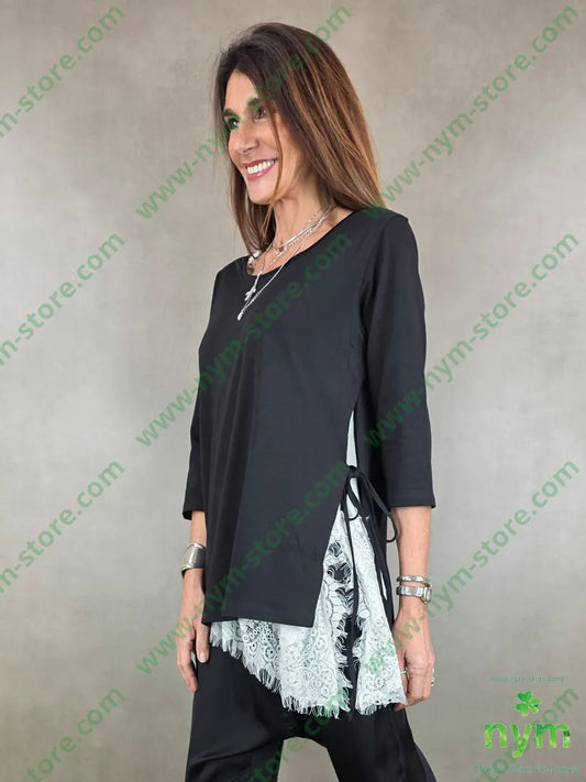 maglia aperta lato 95co5ea U / NERO / PE26 MAGLIA