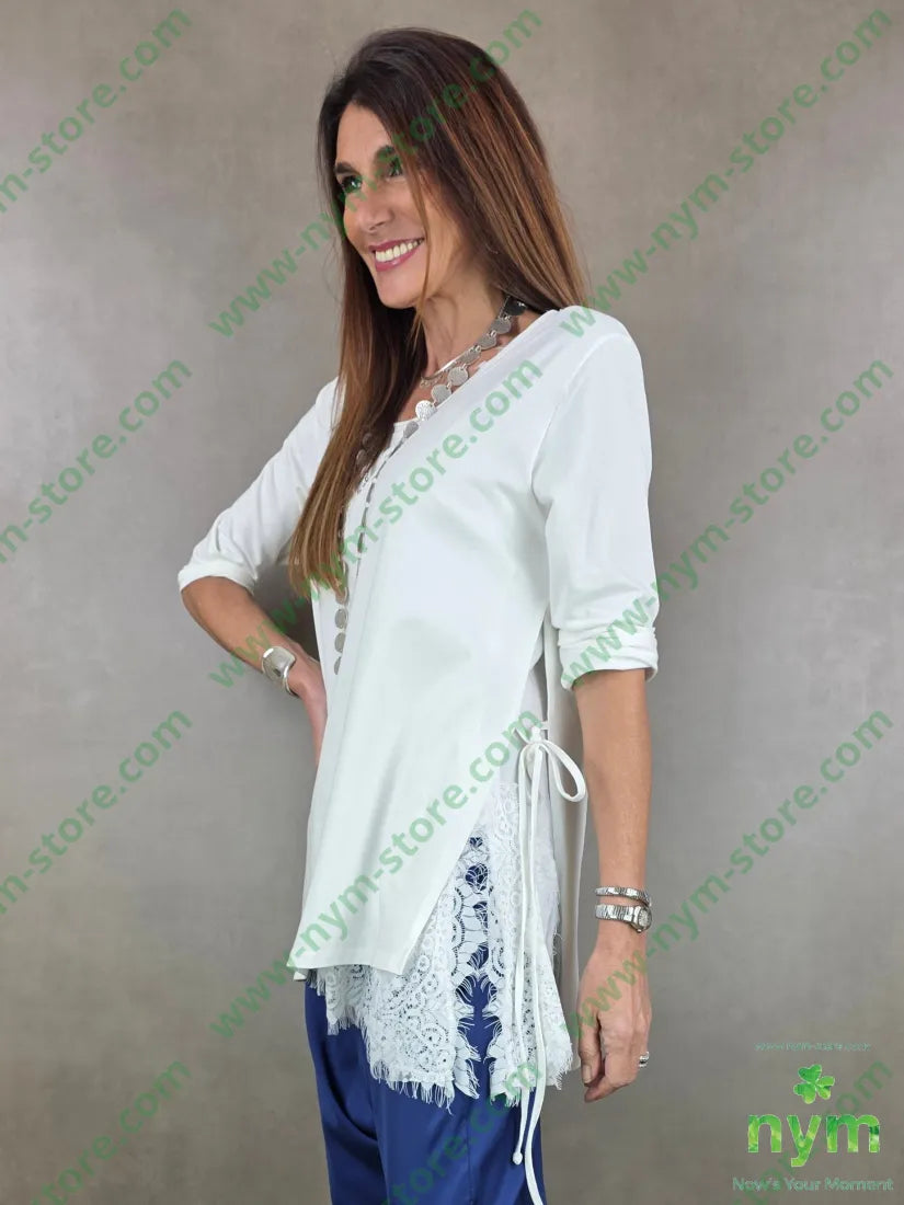 maglia aperta lato 95co5ea U / PANNA / PE26 MAGLIA