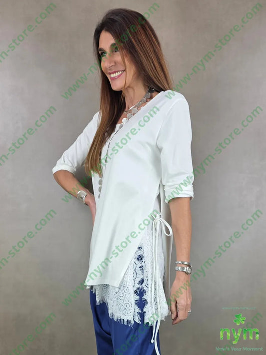 maglia aperta lato 95co5ea U / PANNA / PE26 MAGLIA