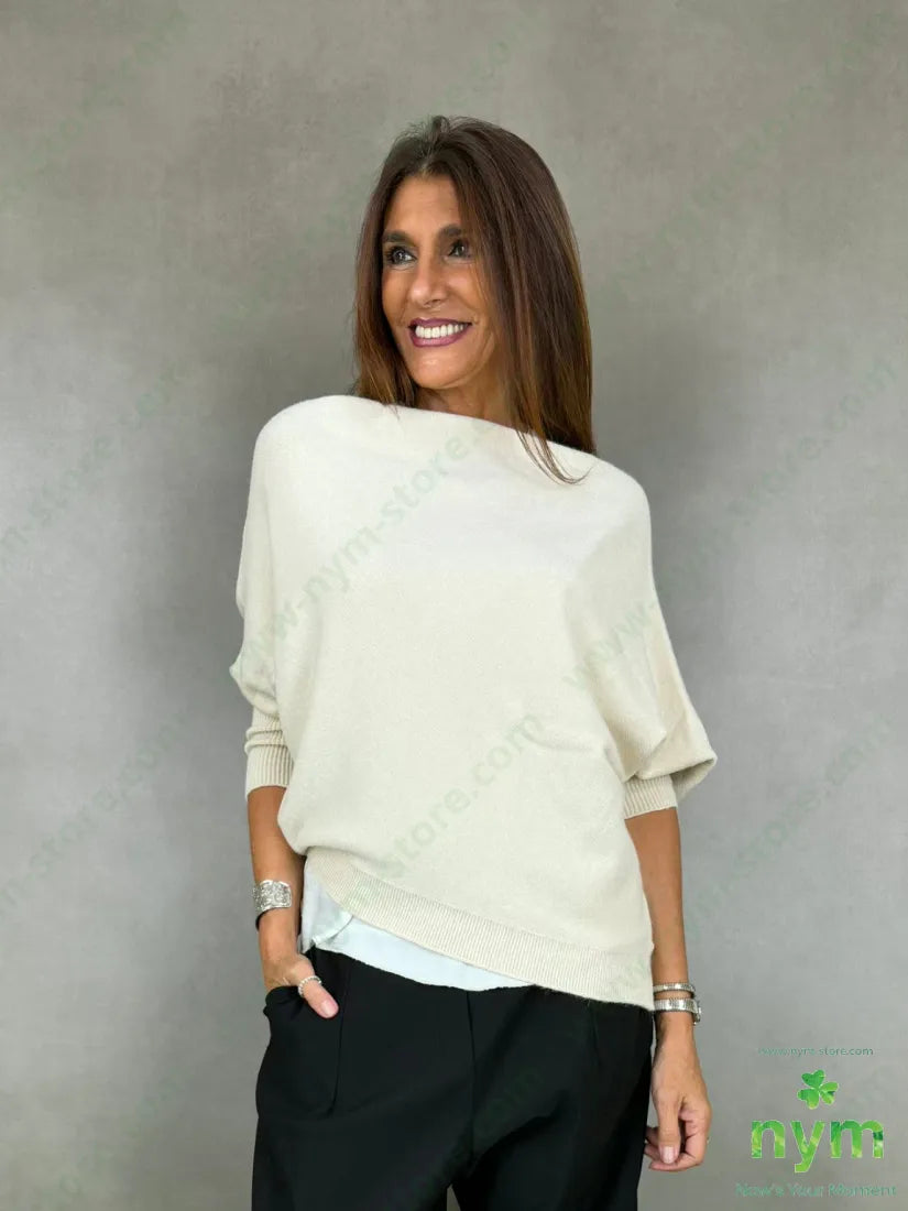 Maglia asimmetrica senza cuciture 50vi27pl23pa - U / SABBIA / AI26 - MAGLIA