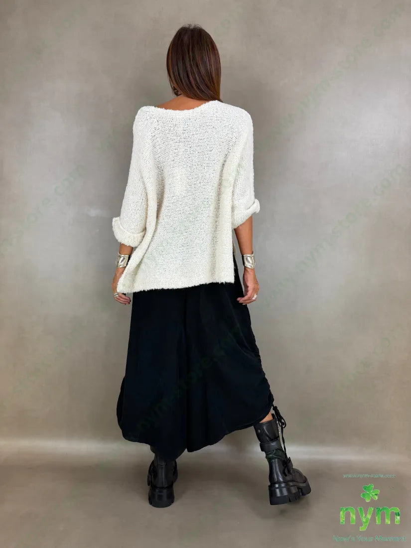 maglia boucle due spacchi 65ac17pa9vi7wo - U / PANNA / AI26 - MAGLIA