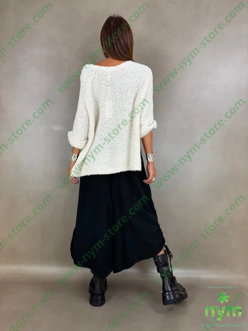 maglia boucle due spacchi 65ac17pa9vi7wo - U / PANNA / AI26 - MAGLIA