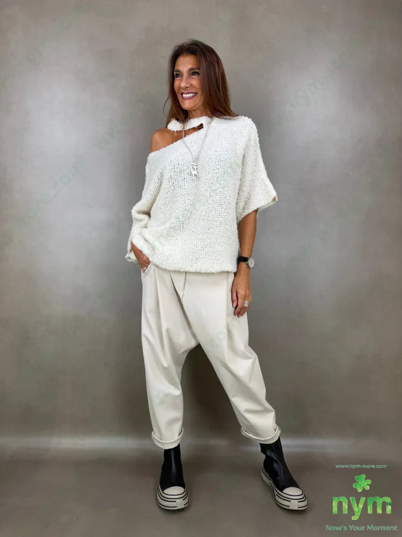 maglia boucle girocollo aperto 65ac17pa9vi9wo - MAGLIA