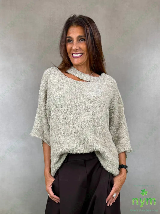 maglia boucle girocollo aperto 65ac17pa9vi9wo - U / BEIGE / AI26 - MAGLIA