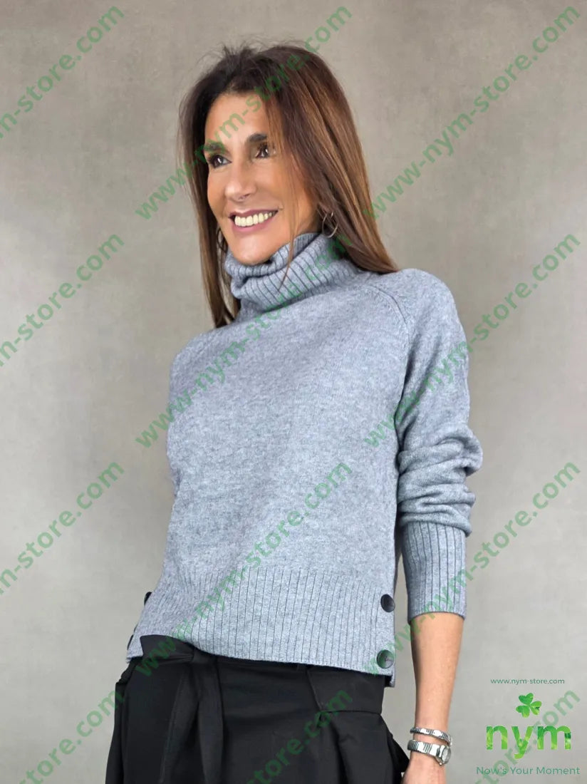 maglia collo alto corta 50vi30pa20pl U / GRIGIO C. / AI25 MAGLIA