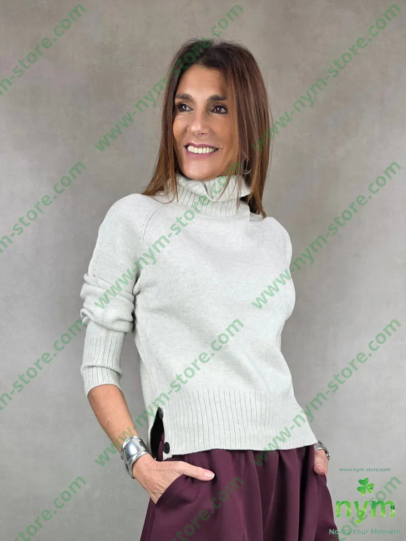 maglia collo alto corta 50vi30pa20pl U / SABBIA / AI25 MAGLIA