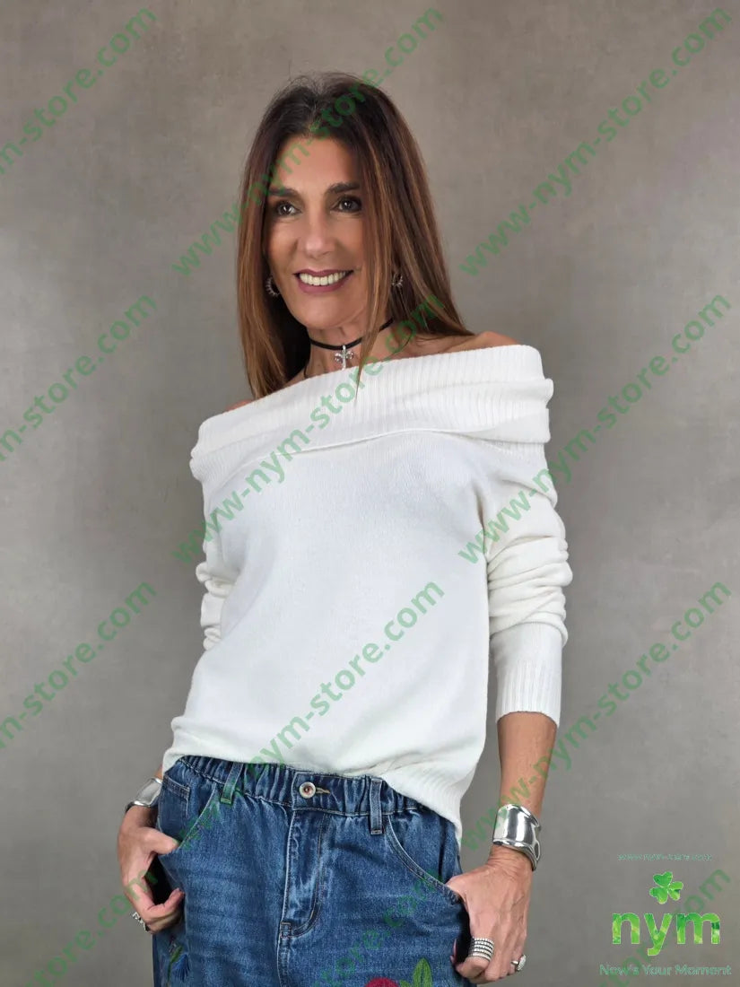 maglia collo shiffer 50vi27pl23pa U / PANNA / AI25 MAGLIA