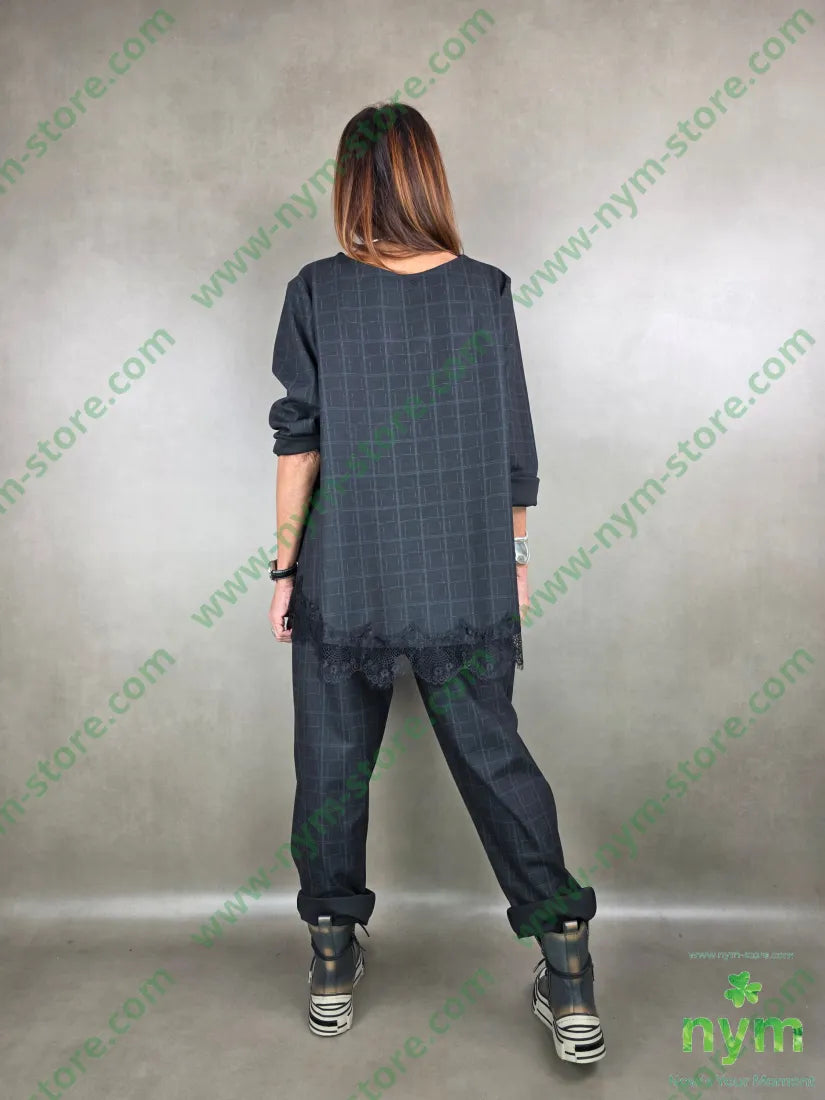 maglia fantasia con quadri 80pl15vi5ea U / ANTRACITE / AI25 MAGLIA