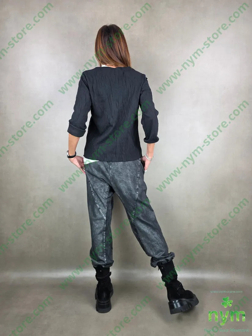 maglia goffrata un taschino 60pl38co2ea U / NERO / AI25 MAGLIA