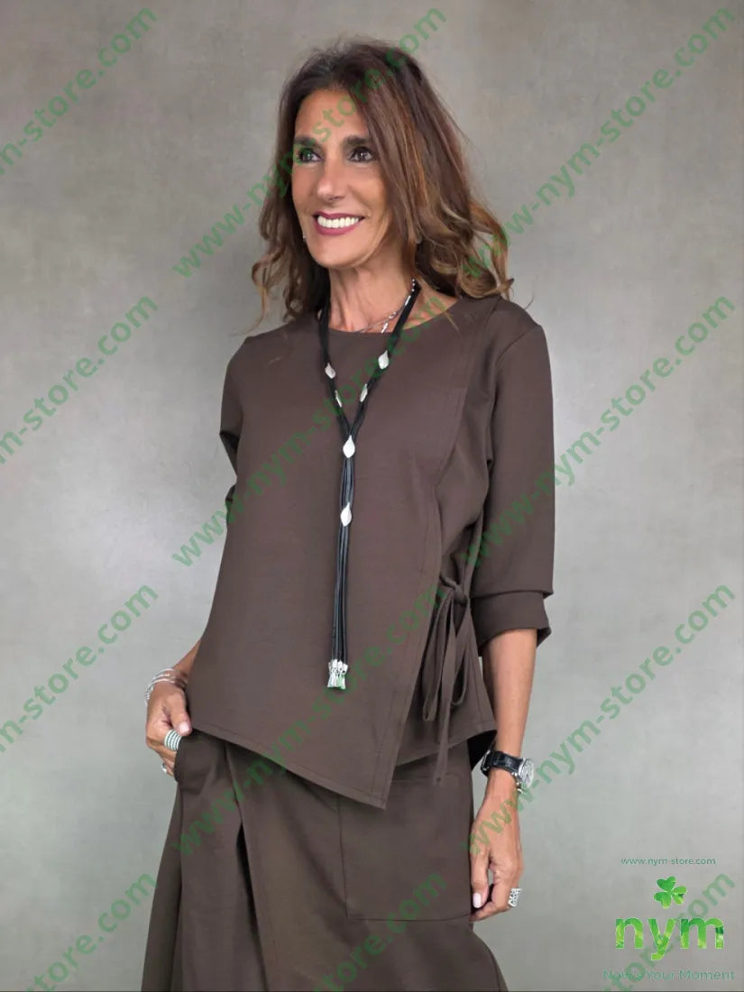 maglia in punto milano laccetto 65vi30pa5ea U / MARRONE / AI25 MAGLIA